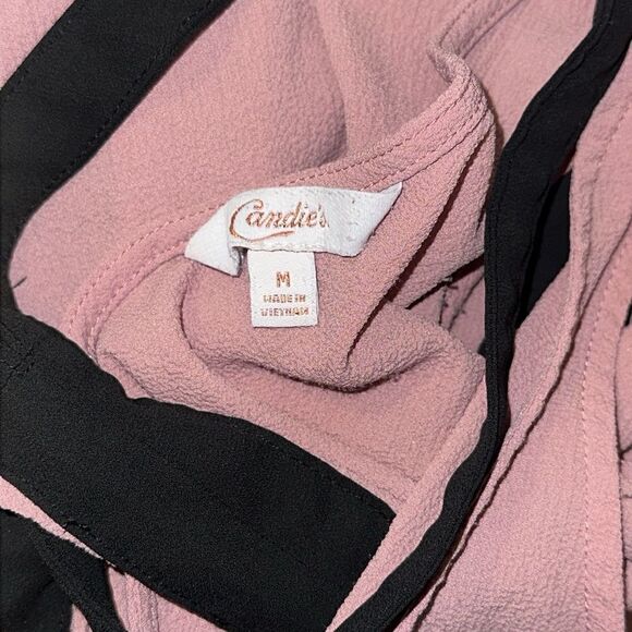 Candies Sleeveless Strap Sexy Tank Top Blouse Shirt Pink Mauve Black M - Picture 4 of 4